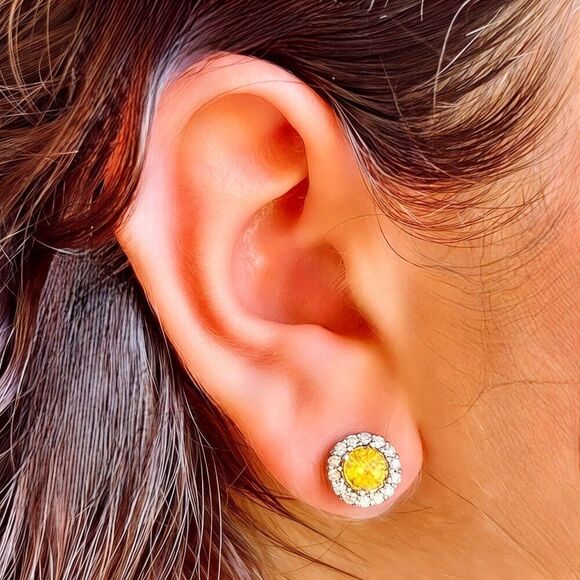 Natural Sapphire Diamond Stud Earrings 14k W Gold 2.84 TCW Certified 215620 - Picture 3 of 10